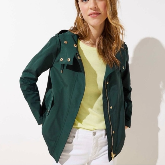 🆕 NWOT LOFT Modern Raincoat in Dark Emerald - Picture 4 of 11